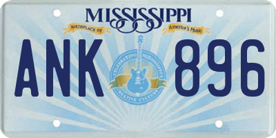MS license plate ANK896