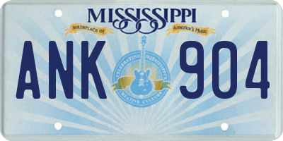 MS license plate ANK904