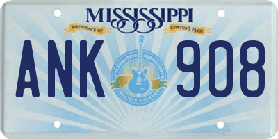 MS license plate ANK908