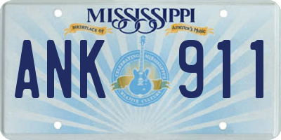 MS license plate ANK911