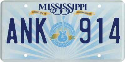 MS license plate ANK914