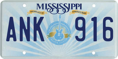 MS license plate ANK916