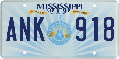 MS license plate ANK918
