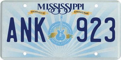 MS license plate ANK923