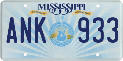 MS license plate ANK933