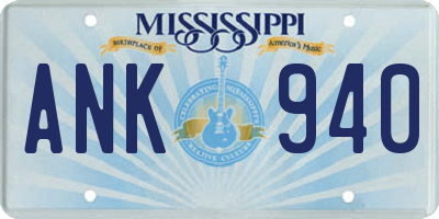 MS license plate ANK940