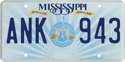 MS license plate ANK943