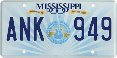 MS license plate ANK949