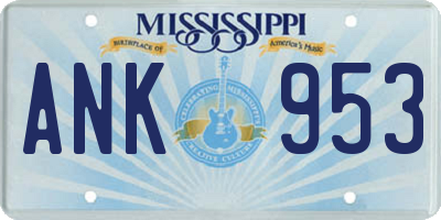 MS license plate ANK953