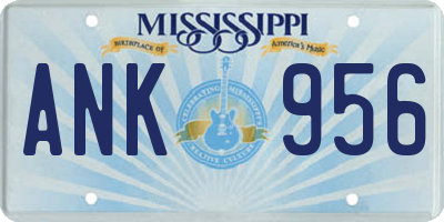 MS license plate ANK956