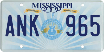 MS license plate ANK965