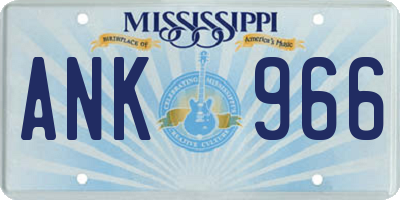 MS license plate ANK966