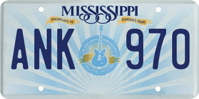 MS license plate ANK970