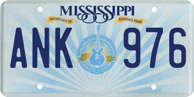 MS license plate ANK976