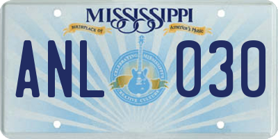 MS license plate ANL030
