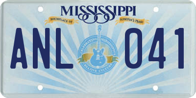 MS license plate ANL041