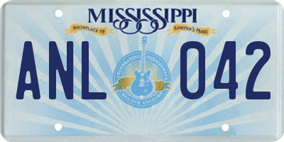 MS license plate ANL042