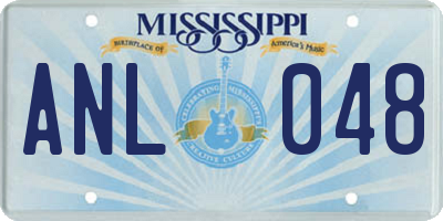 MS license plate ANL048