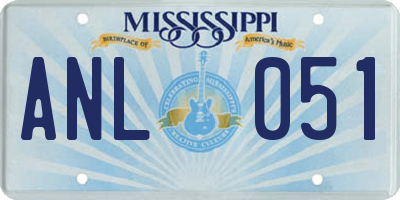 MS license plate ANL051
