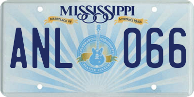 MS license plate ANL066