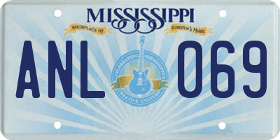 MS license plate ANL069