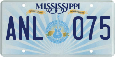 MS license plate ANL075