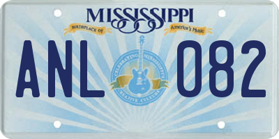 MS license plate ANL082