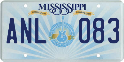 MS license plate ANL083