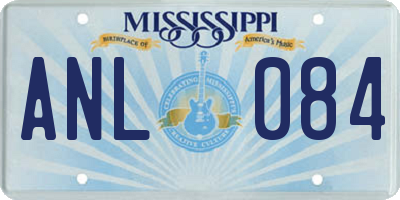 MS license plate ANL084