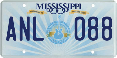 MS license plate ANL088