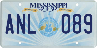 MS license plate ANL089