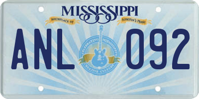 MS license plate ANL092