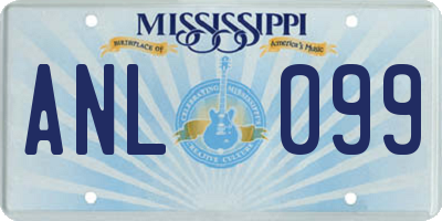MS license plate ANL099