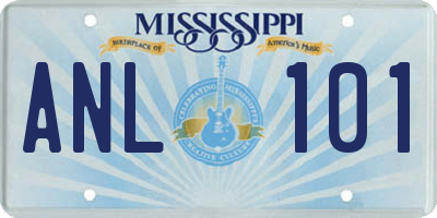 MS license plate ANL101