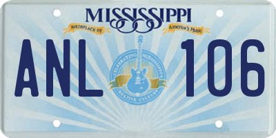 MS license plate ANL106