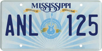 MS license plate ANL125