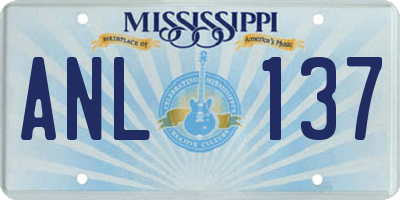 MS license plate ANL137