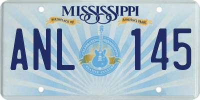 MS license plate ANL145