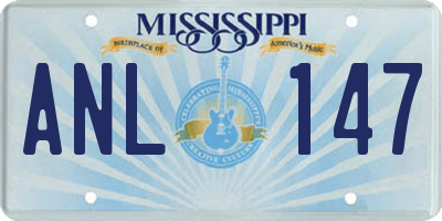 MS license plate ANL147