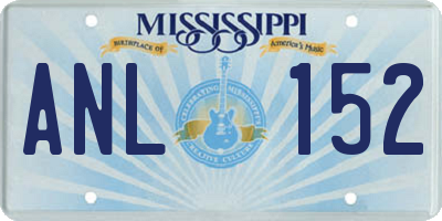 MS license plate ANL152