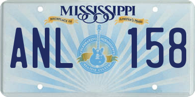 MS license plate ANL158