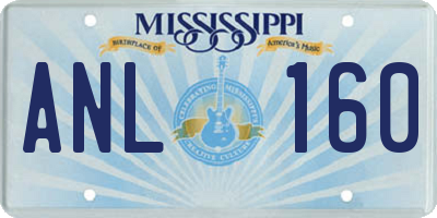 MS license plate ANL160