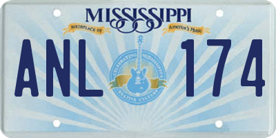 MS license plate ANL174