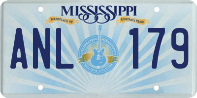 MS license plate ANL179
