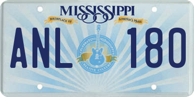MS license plate ANL180