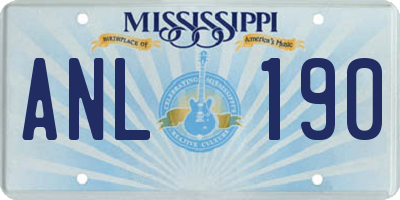 MS license plate ANL190