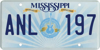MS license plate ANL197