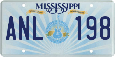 MS license plate ANL198