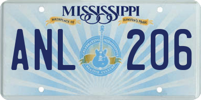 MS license plate ANL206