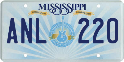 MS license plate ANL220